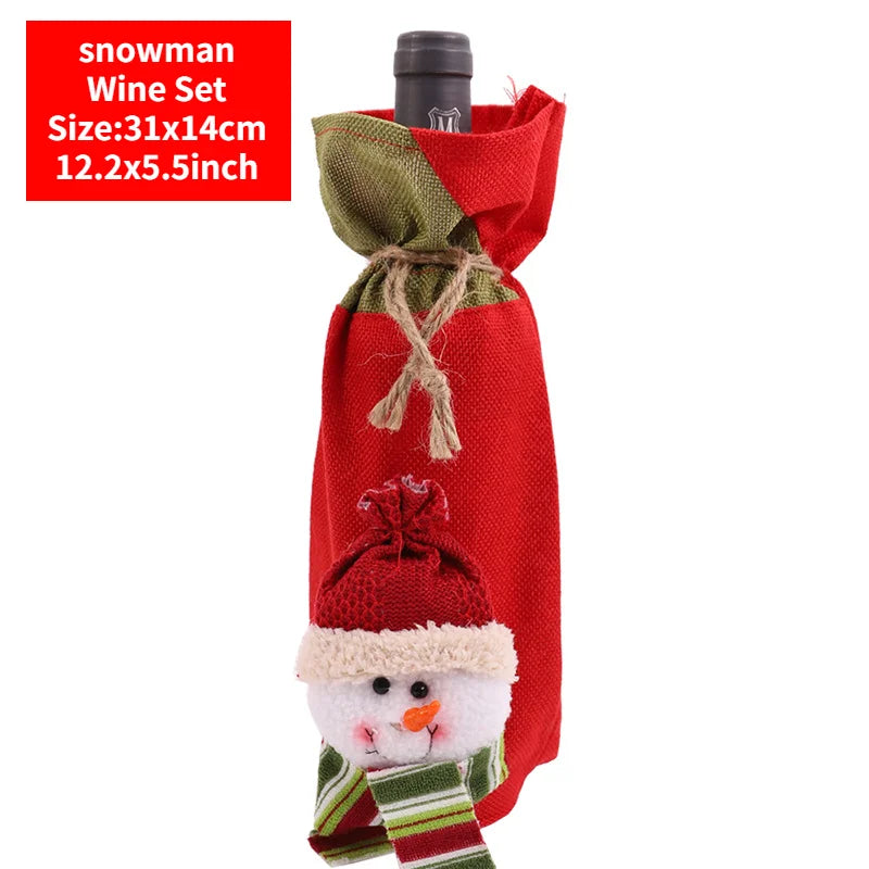 Feliz Navidad 
Cubierta de Botella de Vino 
Navidad Año Nuevo Navidad Regalos de Navidad