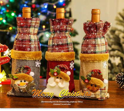 Feliz Navidad 
Cubierta de Botella de Vino 
Navidad Año Nuevo Navidad Regalos de Navidad