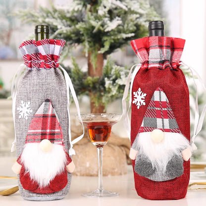 Feliz Navidad 
Cubierta de Botella de Vino 
Navidad Año Nuevo Navidad Regalos de Navidad