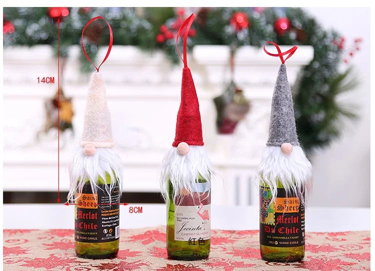 Feliz Navidad 
Cubierta de Botella de Vino 
Navidad Año Nuevo Navidad Regalos de Navidad