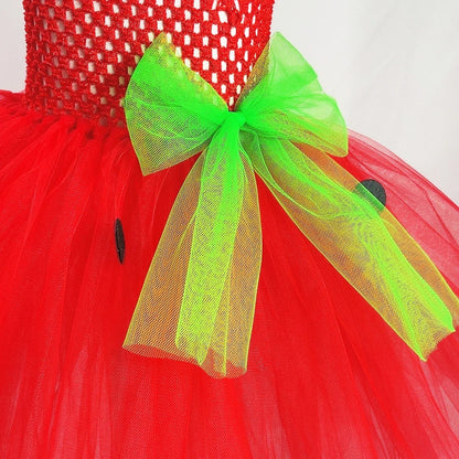 Vestido de Tutú para Niñas Vestidos de Princesa Fresa para Niños Disfraz de Cumpleaños de Niña Sandía Disfraces de Navidad de Halloween Niño Pequeño