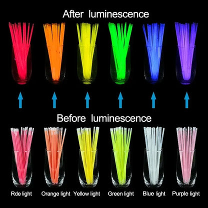 Palos de fluorescencia coloridos para fiestas